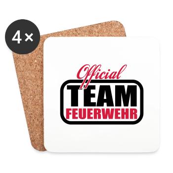 team Feuerwehr - Untersetzer (4er-Set) - Weiß - Vorne