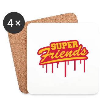 Super meilleurs amis Graffiti - Dessous de verre (lot de 4) - blanc - Devant