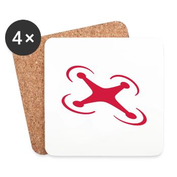 Quadrocopter Drohne Symbol - Untersetzer (4er-Set) - Weiß - Vorne