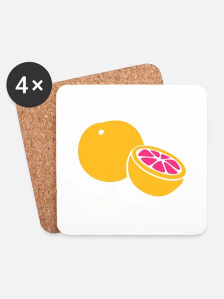 Grapefruit - Untersetzer (4er-Set) - Weiß