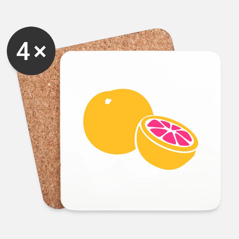 Grapefruit - Untersetzer (4er-Set) - Weiß