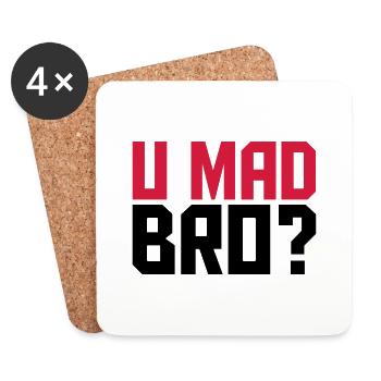 Cool U Mad Bro Text Design - Coasters (set of 4) - white - Front