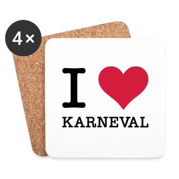 I Love Karneval - Untersetzer (4er-Set) - Weiß - Vorne