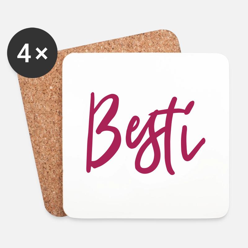 Besti | beste Freundin - Untersetzer (4er-Set) - Weiß