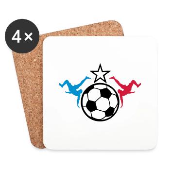 france foot supporter joueur ballon equipe - Dessous de verre (lot de 4) - blanc - Devant