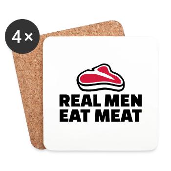 Real men eat meat - Coasters (set of 4) - white - Front