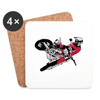 Moto Cross - motocross - Untersetzer (4er-Set) - Weiß - Vorne