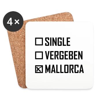 Singel Vergeben Mallorca Spruch - Untersetzer (4er-Set) - Weiß - Vorne
