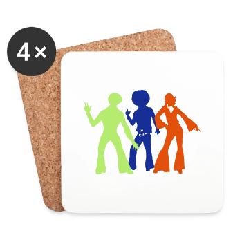 yeare 70 years19 seventies disco peace love lunett - Coasters (set of 4) - white - Front