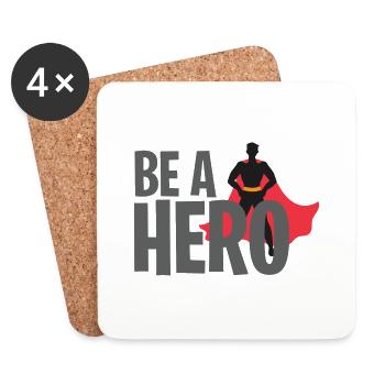 BE A HERO 2 - Coasters (set of 4) - white - Front