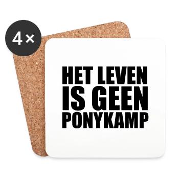 Het Leven is geen Ponykamp - Dessous de verre (lot de 4) - blanc - Devant