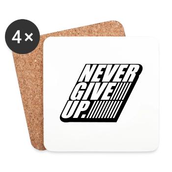 logo 3d streifen design never give up niemals aufg - Untersetzer (4er-Set) - Weiß - Vorne