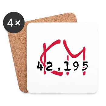 Marathonstrecke / marathon distance 42,195 km (2c) - Coasters (set of 4) - white - Front