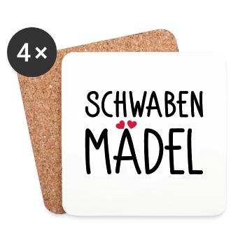Schwabenmädel - Untersetzer (4er-Set) - Weiß - Vorne