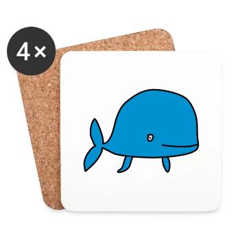 Whale / Wal / Baleine /Baby / Bébé / Birth [S] - Coasters (set of 4) - white - Front