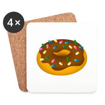 Smiley Donut - Dessous de verre (lot de 4) - blanc - Devant