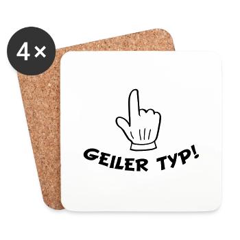 geiler_typ - Untersetzer (4er-Set) - Weiß - Vorne