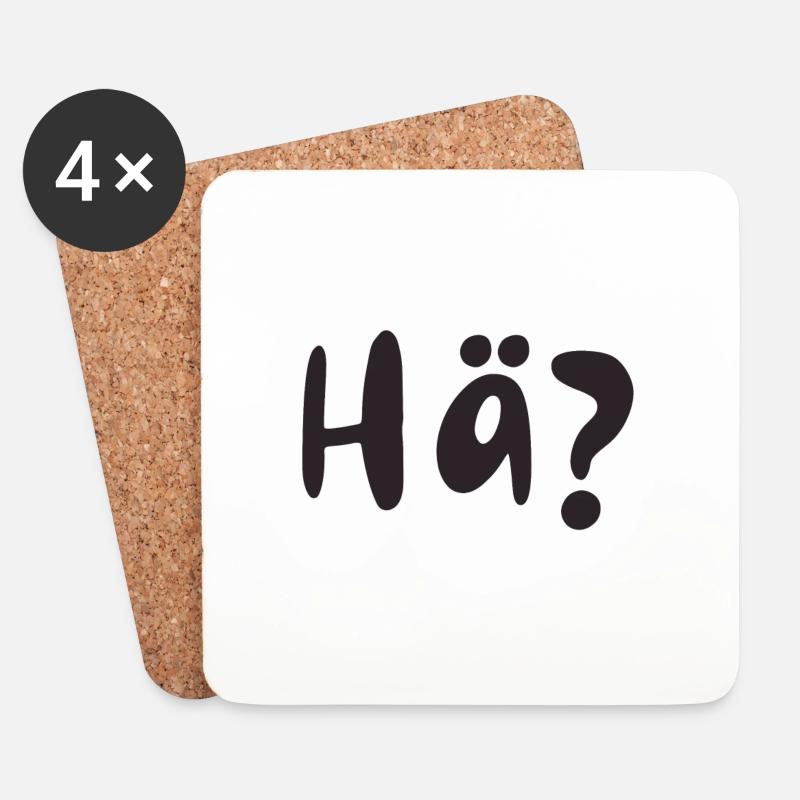 hä? schrift, spruch, sticker - Untersetzer (4er-Set) - Weiß