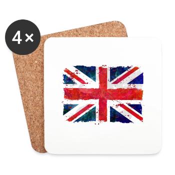 Union Jack - UK Flag - Untersetzer (4er-Set) - Weiß - Vorne