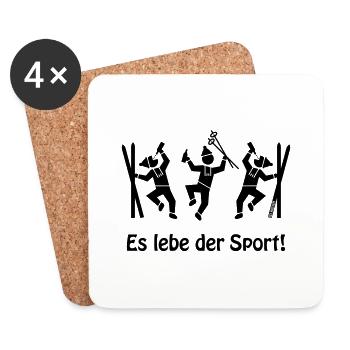 Es Lebe Der Sport! (Après Ski Party) - Untersetzer (4er-Set) - Weiß - Vorne