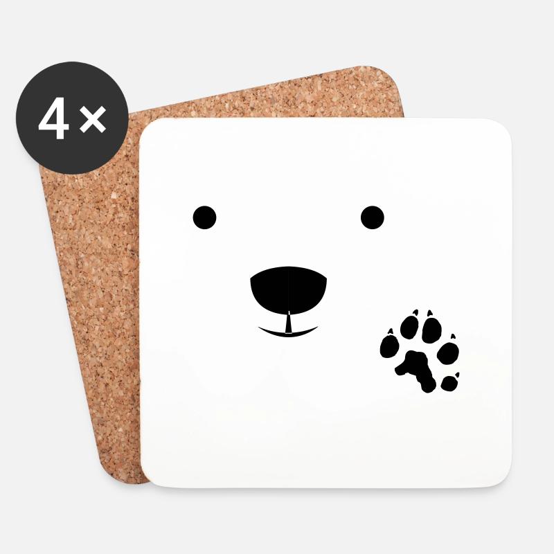 Polar Bear - Untersetzer (4er-Set) - Weiß
