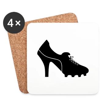 woman_soccer_01 - Coasters (set of 4) - white - Front