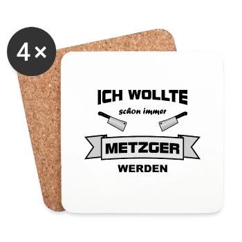Metzger immer - Untersetzer (4er-Set) - Weiß - Vorne