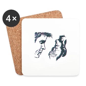 Monkey Human 3D - Coasters (set of 4) - white - Front