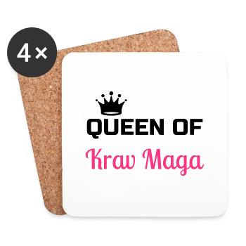 Krav Maga / Krav-Maga / Fight / Martial Art - Dessous de verre (lot de 4) - blanc - Devant