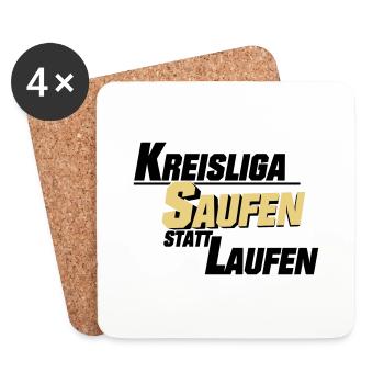 kreisliga_saufi - Untersetzer (4er-Set) - Weiß - Vorne
