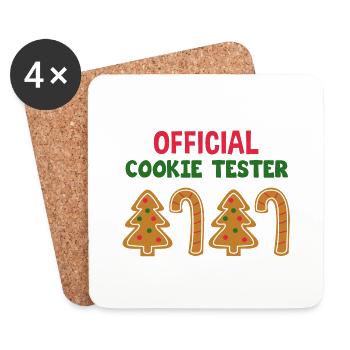OFFICIAL COOKIE TESTER - Coasters (set of 4) - white - Front