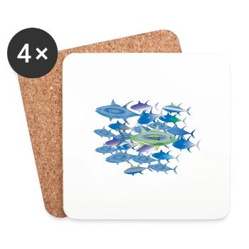 Tote Fische - Untersetzer (4er-Set) - Weiß - Vorne