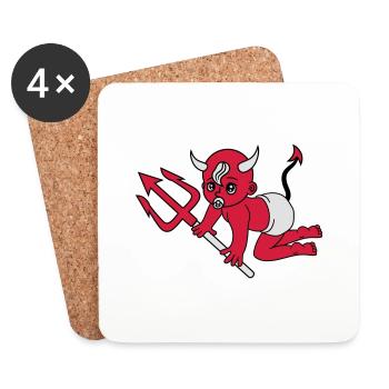 evil devil demon hell devil satan crawling pacifie - Coasters (set of 4) - white - Front
