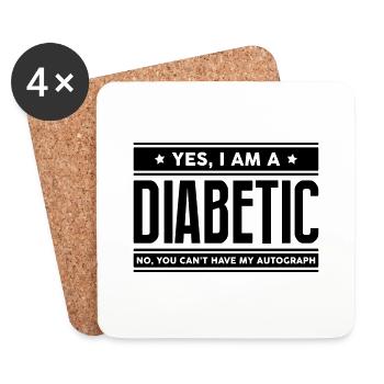 Yes I am a diabetic no you cant have aut - Coasters (set of 4) - white - Front