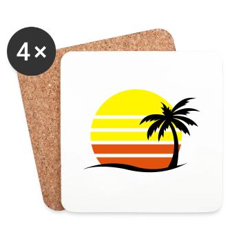 insel_sonnenuntergang_02 - Dessous de verre (lot de 4) - blanc - Devant