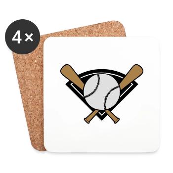 baseball_symbol_002 - Untersetzer (4er-Set) - Weiß - Vorne