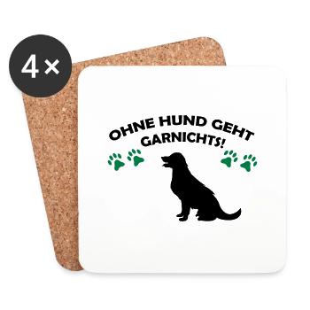 ohne_hund_geht_garnichts_02 - Untersetzer (4er-Set) - Weiß - Vorne