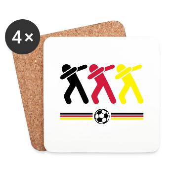 dabbing deutschland fussball - Untersetzer (4er-Set) - Weiß - Vorne