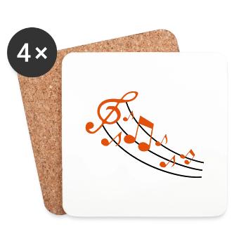 music notes design - Untersetzer (4er-Set) - Weiß - Vorne