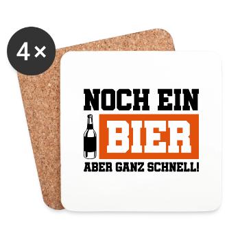 noch ein bier schnell - Untersetzer (4er-Set) - Weiß - Vorne