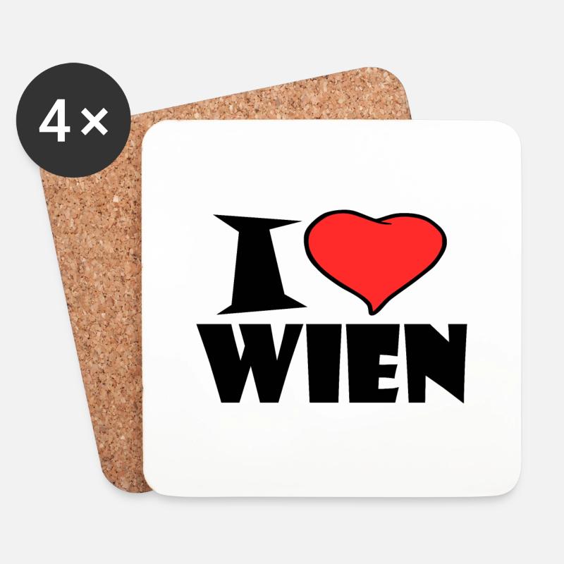 I love wien - Untersetzer (4er-Set) - Weiß