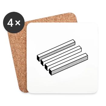 illusion d'optique - Dessous de verre (lot de 4) - blanc - Devant