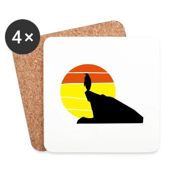pinguin_sonnenuntergang - Untersetzer (4er-Set) - Weiß - Vorne