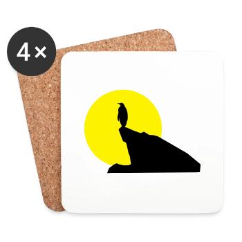 pinguin_bei_vollmond - Untersetzer (4er-Set) - Weiß - Vorne