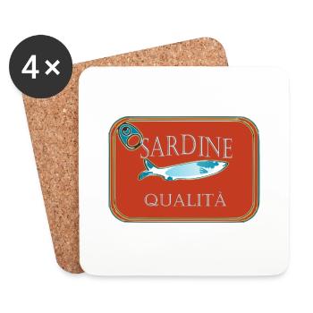 DOSE QUALITÄTS-SARDINEN - Untersetzer (4er-Set) - Weiß - Vorne