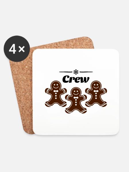 crew lebkuchenmann - Untersetzer (4er-Set) - Weiß