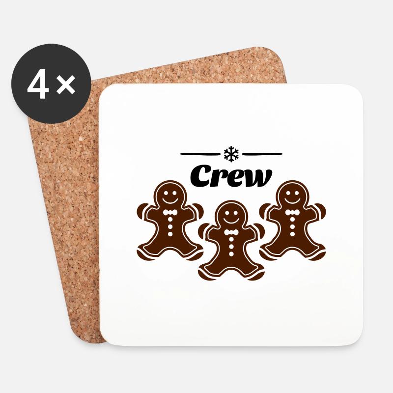 crew lebkuchenmann - Untersetzer (4er-Set) - Weiß