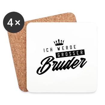 ich werde grosser bruder krone - Untersetzer (4er-Set) - Weiß - Vorne
