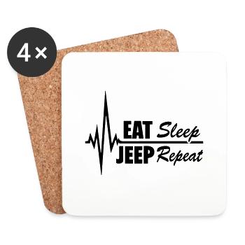 EatSleepJeepRepeat - Dessous de verre (lot de 4) - blanc - Devant
