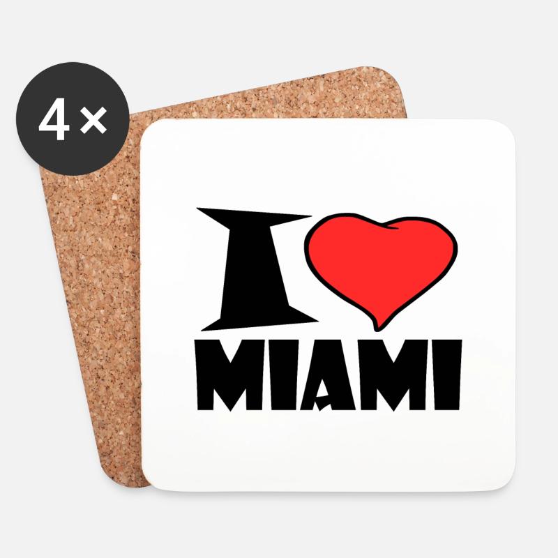 Miami - Dessous de verre (lot de 4) - blanc